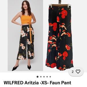Wilfred Black and Red Floral faun ankle pants